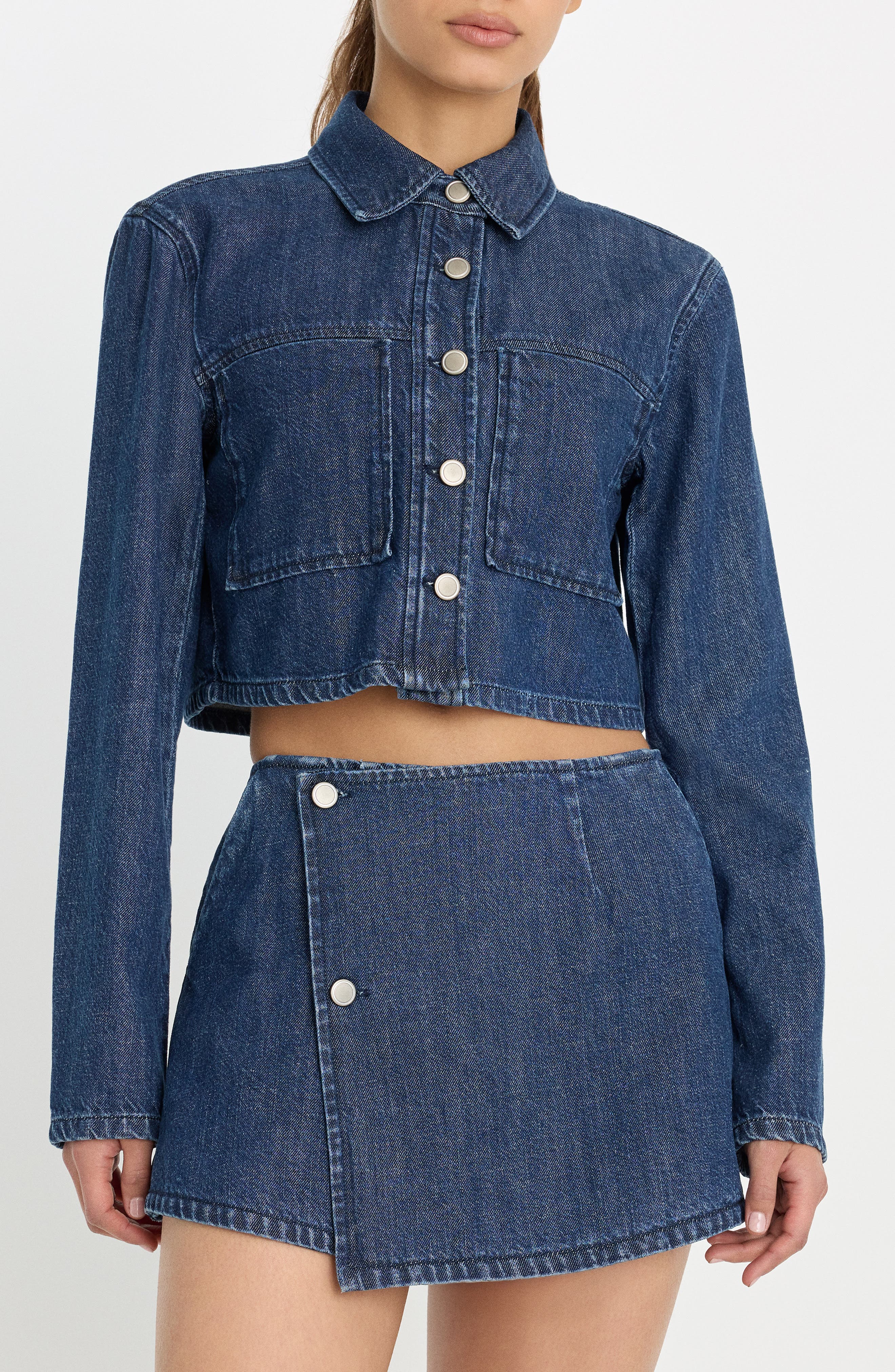 Good American Cropped Denim Jacket