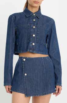 Good American Cropped Denim Jacket