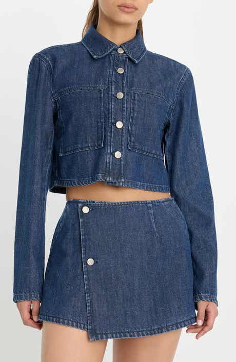 Good American Cropped Denim Jacket