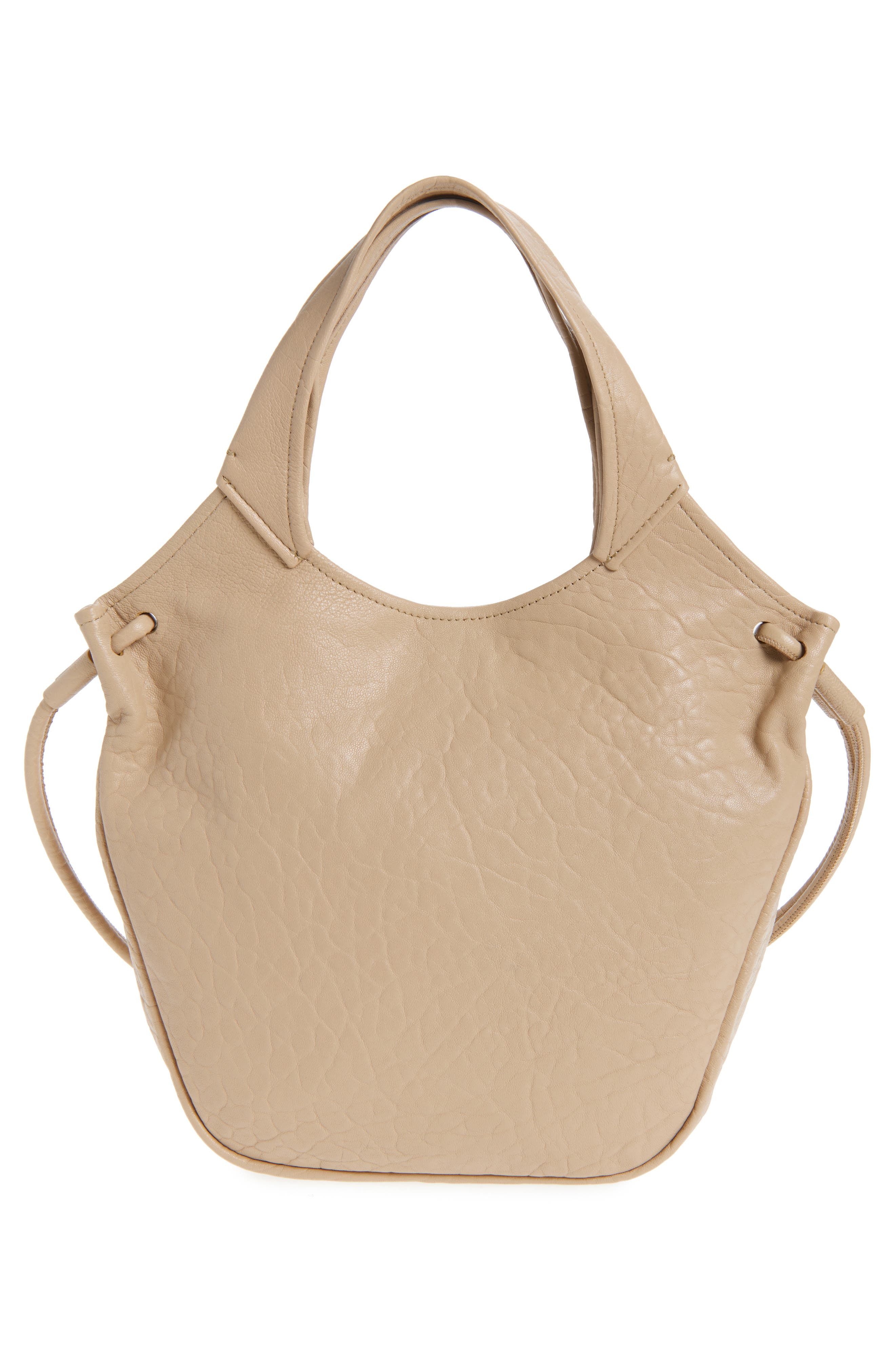 Marni Small Trunkaroo Leather Tote, Alternate, color, Dune