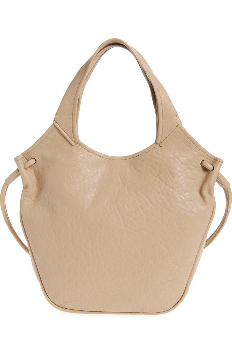 Marni Small Trunkaroo Leather Tote, Alternate, color, Dune