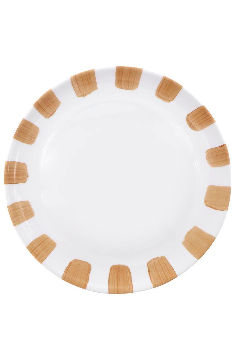 Gibson Home Cottage Stripes 12 Piece Melamine Dinnerware Set, Alternate, color, White