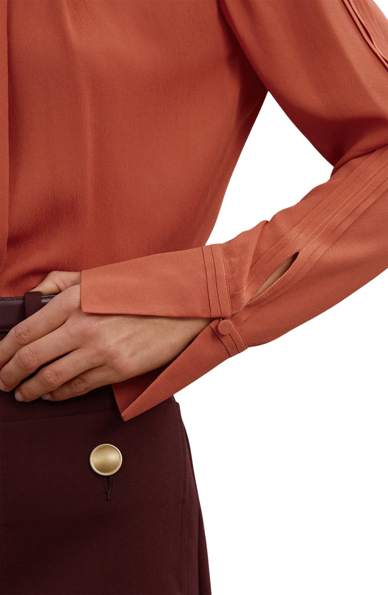 Reiss Marta Drape Cutout Crepe Top, Alternate, color, Copper