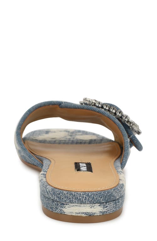 Nine West Laniey Slide Sandal In Light Blue