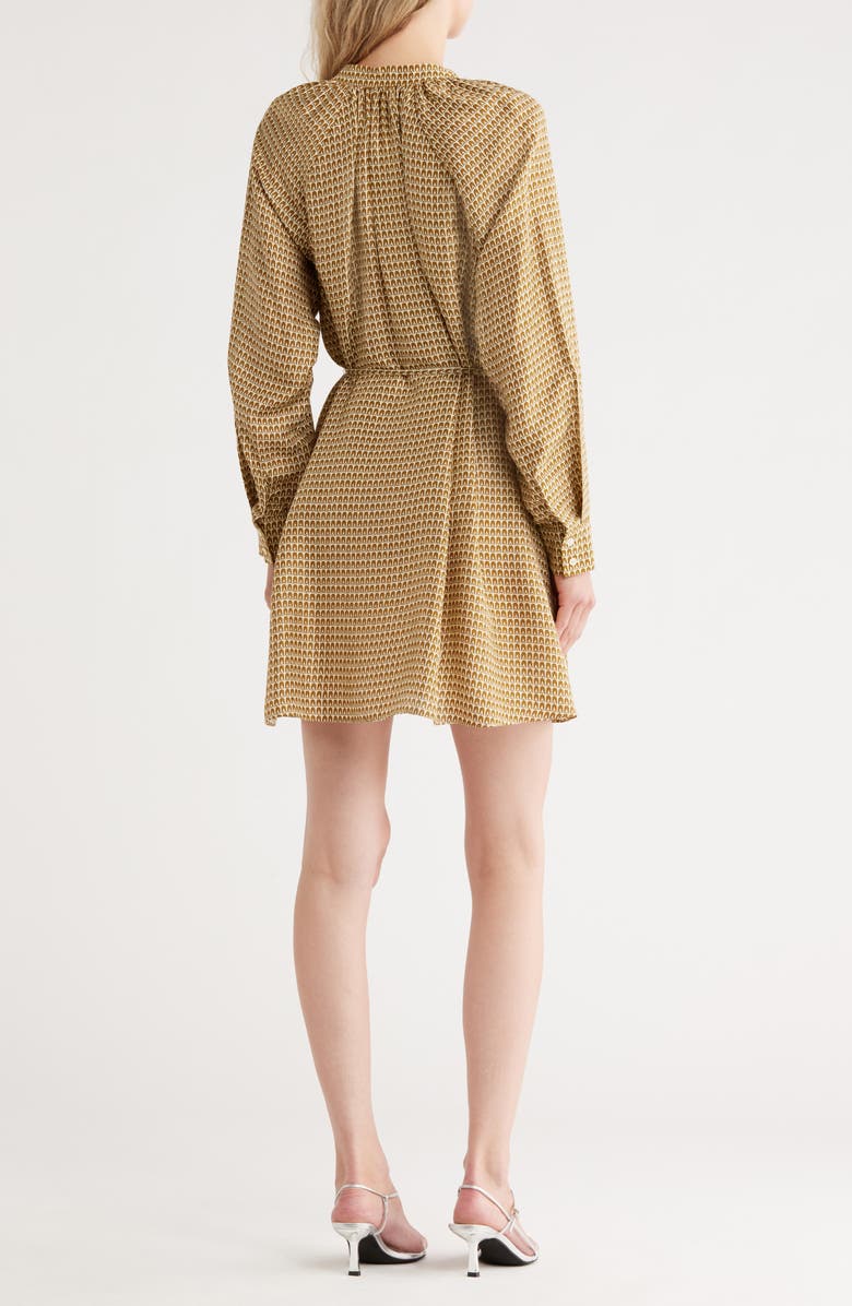 Rebecca Taylor Tulip Geometric Print Long Sleeve Shirtdress, Alternate, color, Tulip Geo Golden Combo