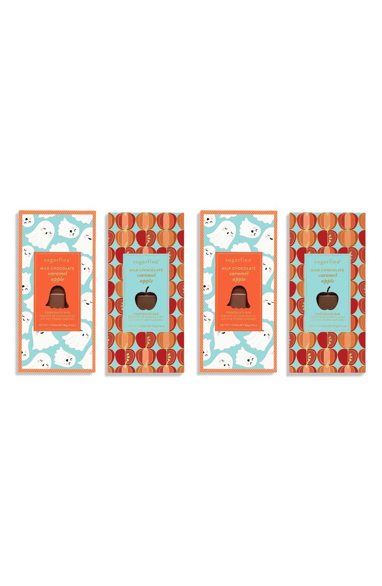 sugarfina Fall Set of 4 Caramel Apple Milk Chocolate Bars, Main, color,