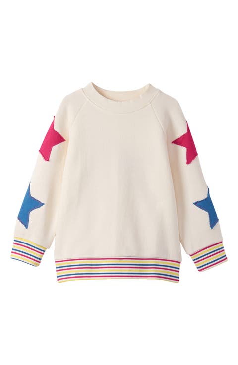 Kids' Star Appliqué Cotton Sweatshirt (Toddler, Little Kid & Big Kid)