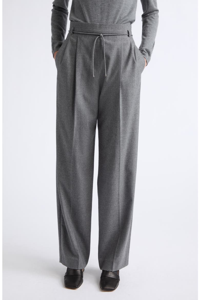 Pleated Straight Leg Pants, Main, color, MEDIUM GREY