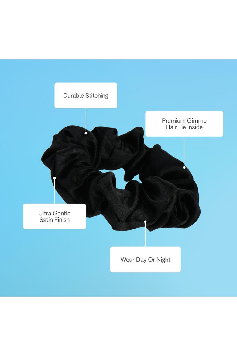 Medium Satin Scunchies, Alternate, color, Black