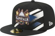 New Era Men's New Era Black Washington Capitals Faded Lines 59FIFTY Fitted Hat