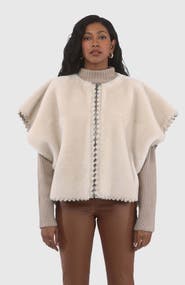 GORSKI Reversible Collarless Genuine Shearling Jacket
