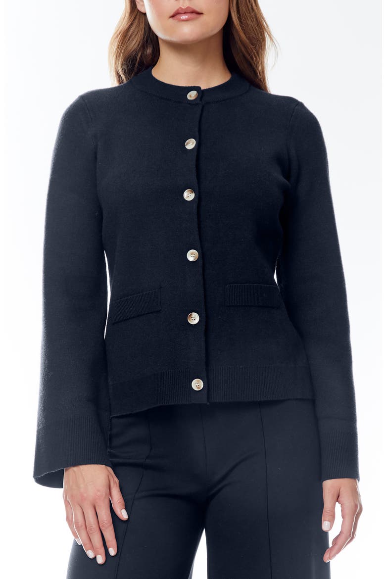 Alexandra Bell Sleeve Cardigan, Main, color, NAVY BLAZER