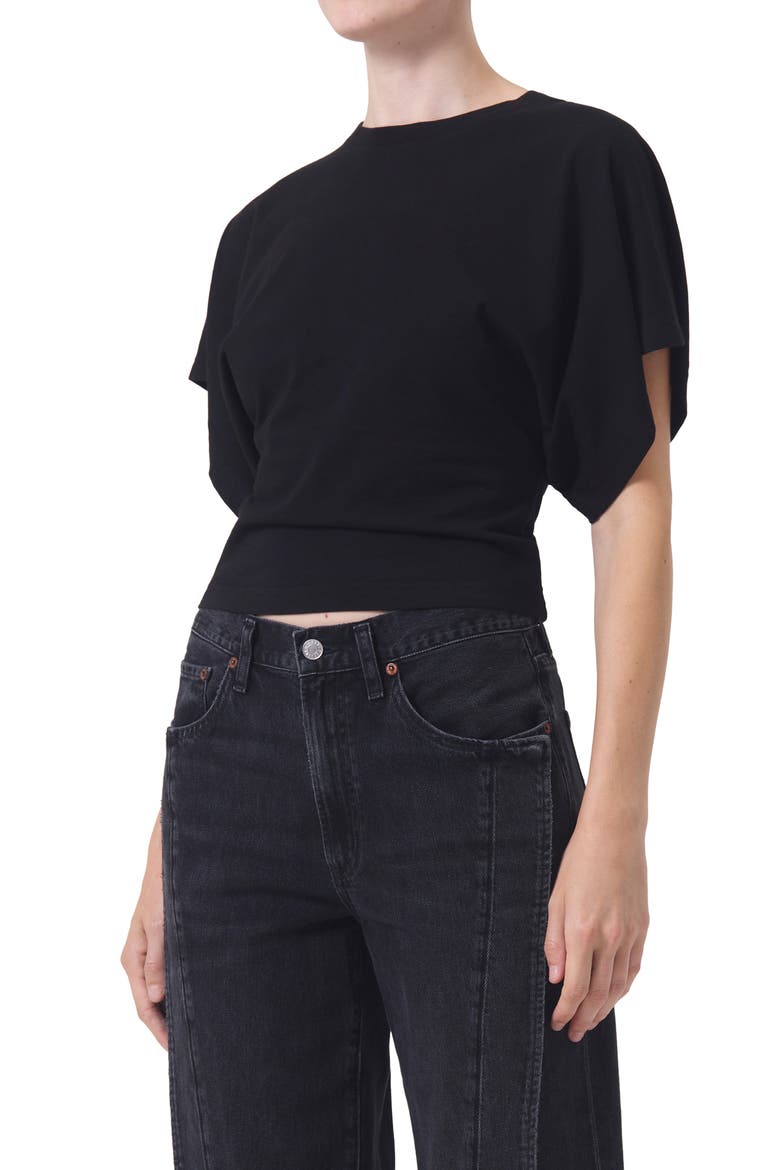 Britt Cotton Jersey T-Shirt, Main, color, BLACK