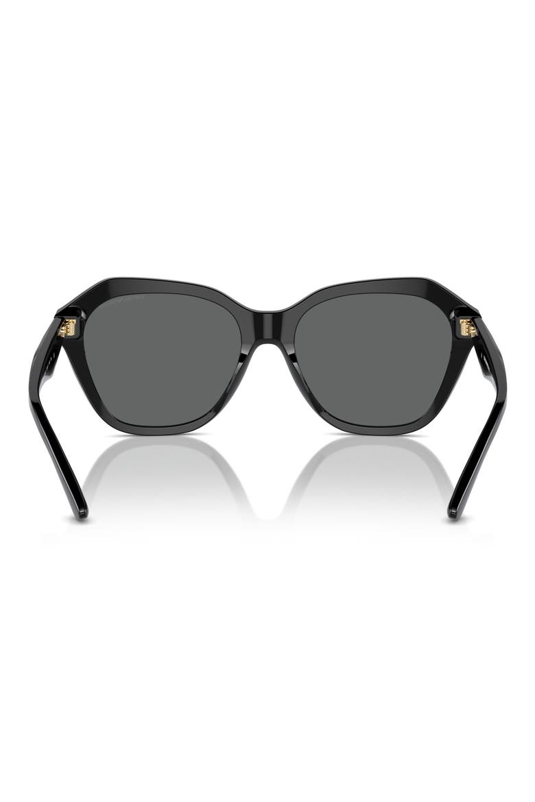56mm Irregular Sunglasses, Alternate, color, SHINY BLACK / DARK GREY