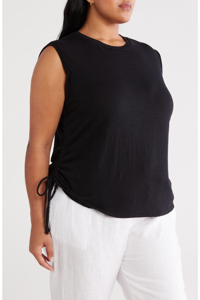 Cinched Tank, Alternate, color, BLACK
