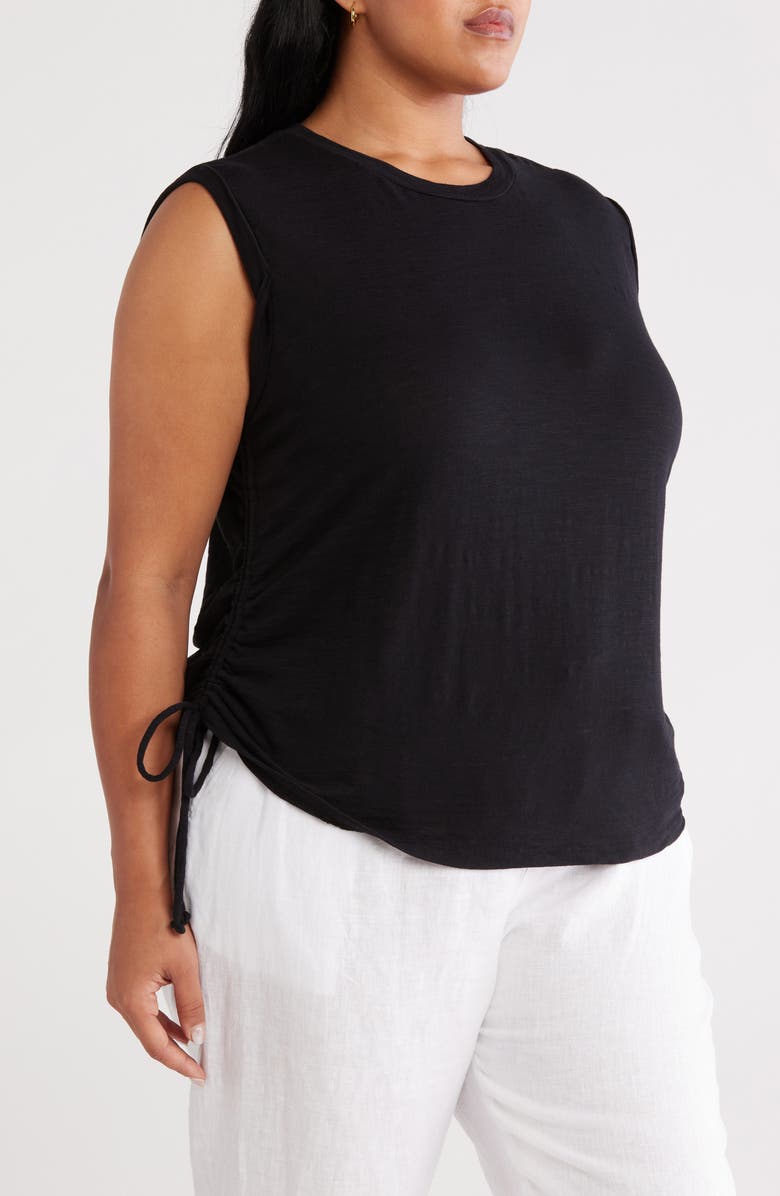 Caslon<sup>®</sup> Cinched Tank, Alternate, color, Black