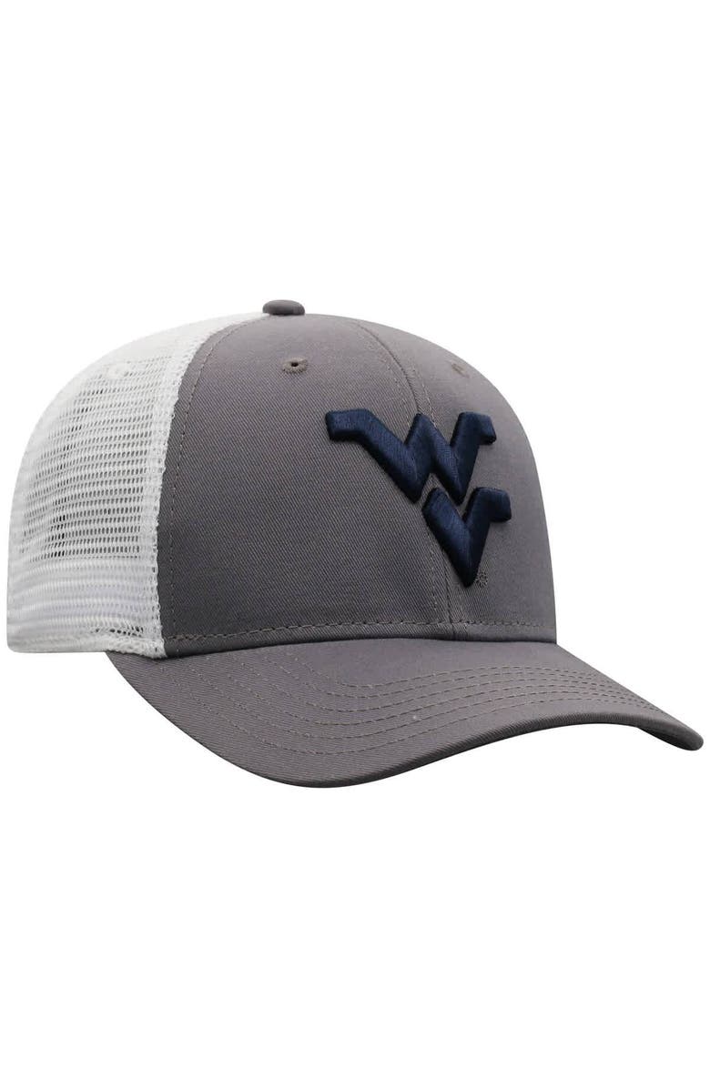 TOP OF THE WORLD Men's Top of the World Gray West Virginia Mountaineers Trucker Adjustable Hat, Alternate, color, 