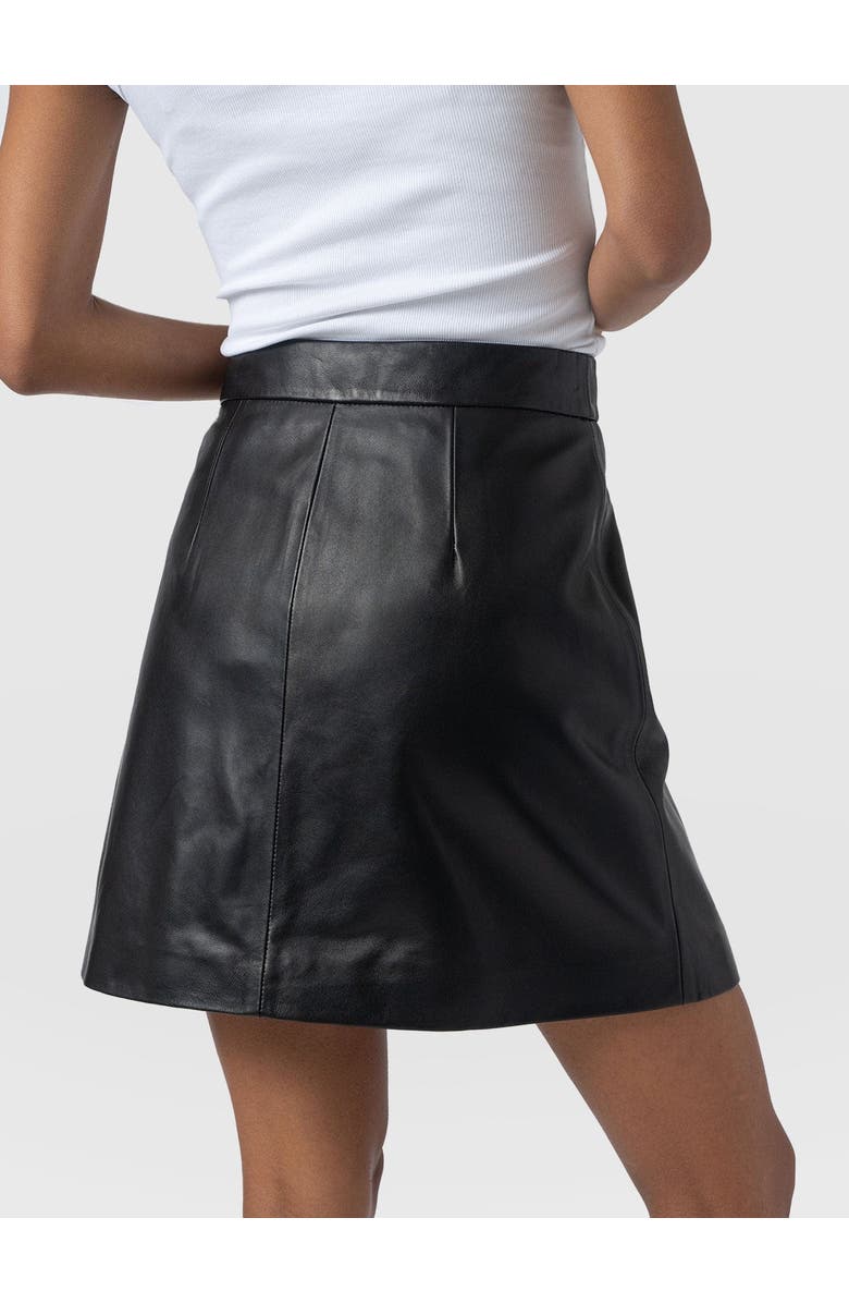 Saint + Sofia Luther Suede Mini Skirt, Alternate, color, Black