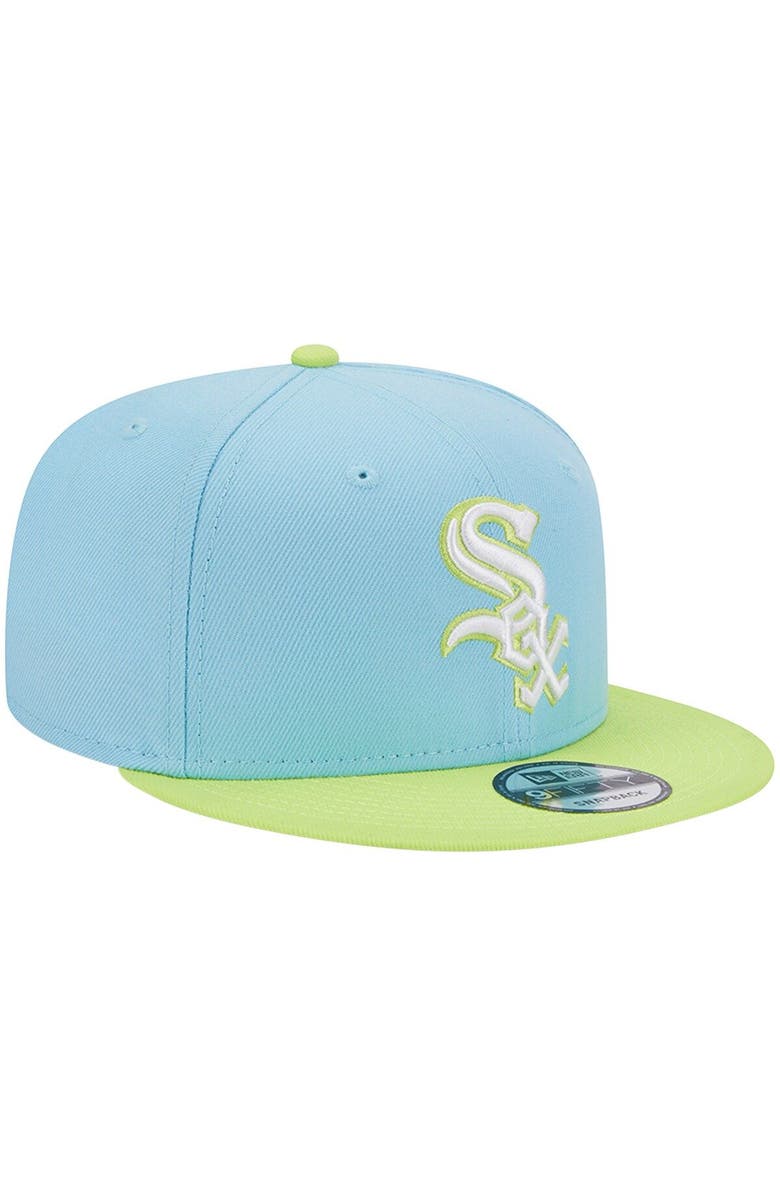 New Era Men's New Era Light Blue/Neon Green Chicago White Sox Spring Basic Two-Tone 9FIFTY Snapback Hat, Alternate, color, 