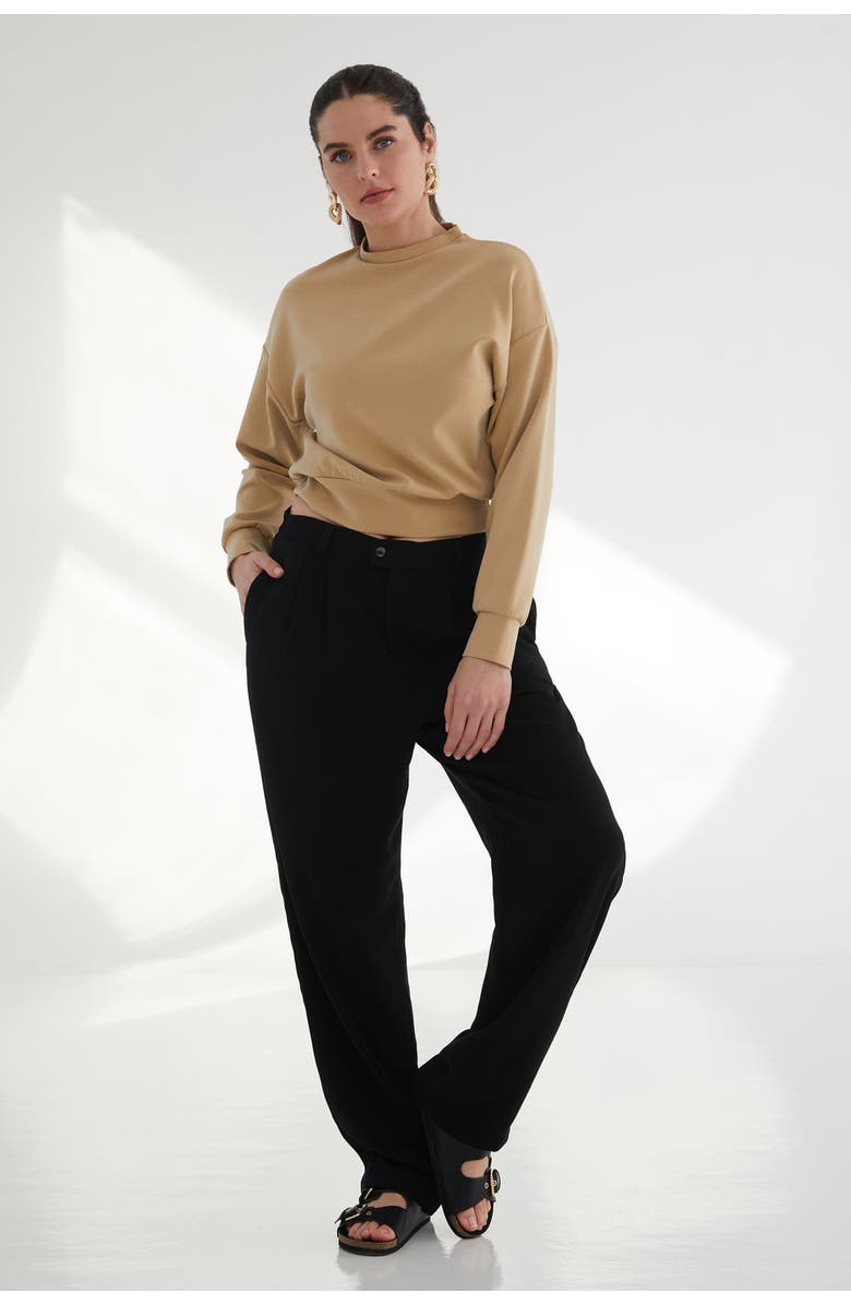 KADA The Cupro Power Pullover Sweatshirt, Alternate, color, Camel