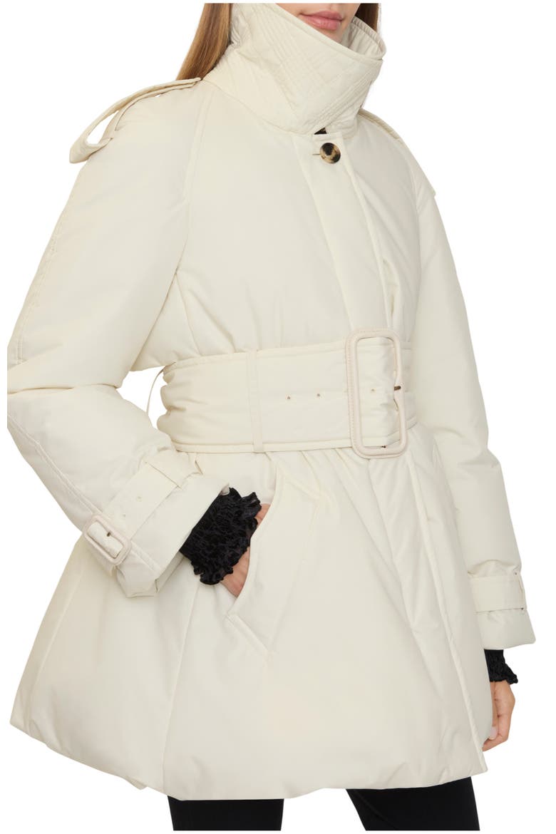 Belted Berryhill Padded Car Coat, Main, color, Ice beige
