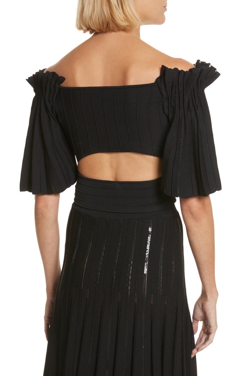 Simkhai Jonathan Simkhai Pleated Sequin Wrap Top, Alternate, color,