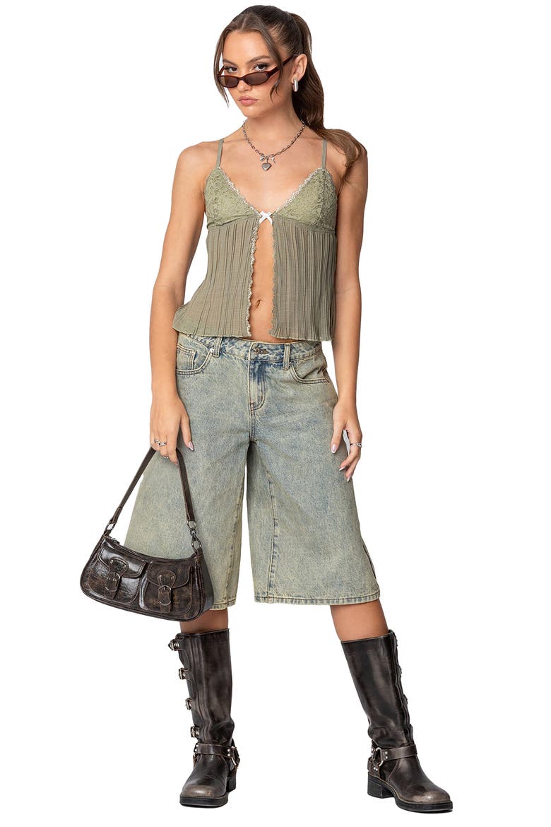 Pintuck Lace Camisole, Alternate, color, OLIVE