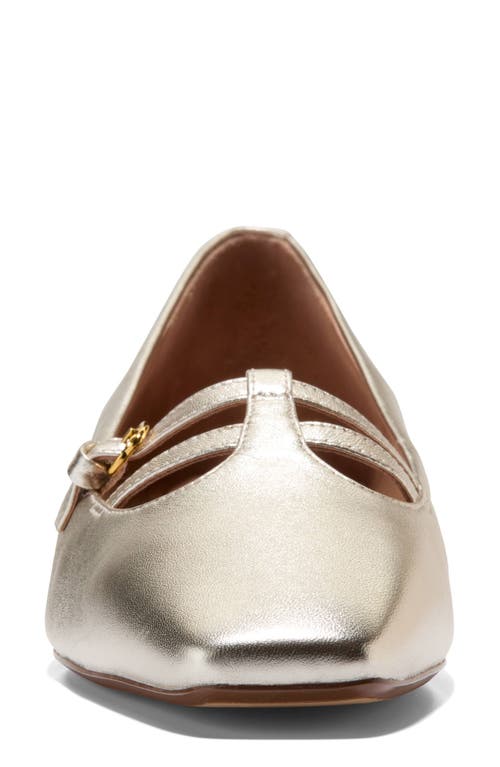 Cole Haan Bridig T-strap Ballet Flat In Soft Gold