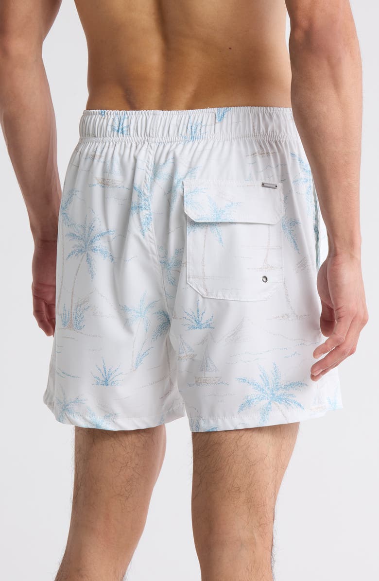 Vintage Summer Print Stretch Volley Swim Shorts, Alternate, color,