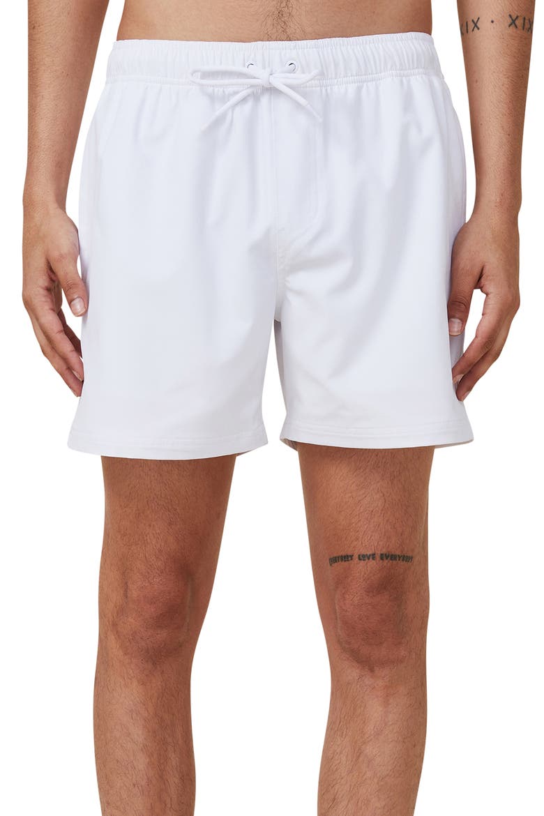 Stretch Swim Shorts, Main, color, WHITE