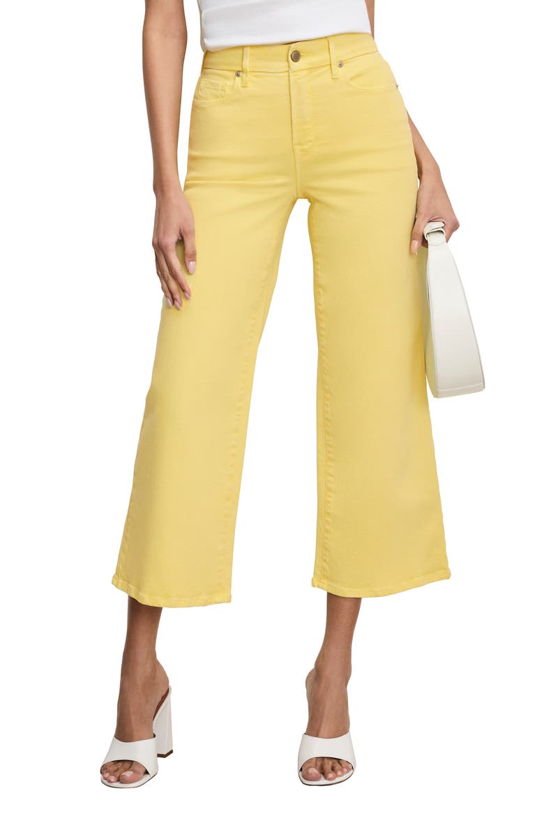 Good Waist Crop Palazzo Jeans, Main, color, LEMON003