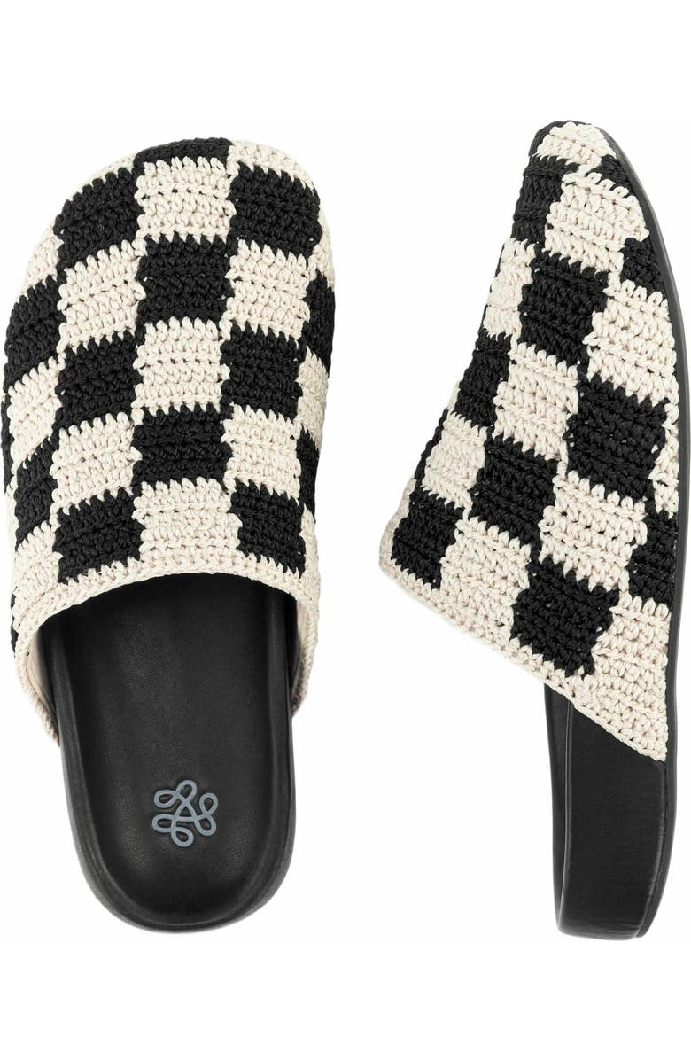 The Sak Bolinas Crochet Clog Shoe, Alternate, color, Black Check