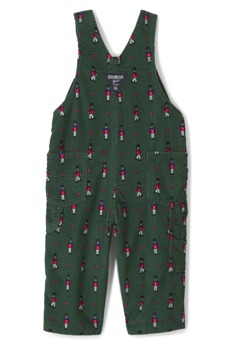 Cotton Corduroy Overalls, Alternate, color, GREEN NUTCRACKER OVERALL