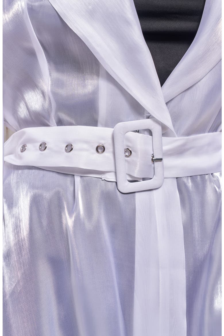 Cassara Sheer Trench Coat, Alternate, color, WHITE