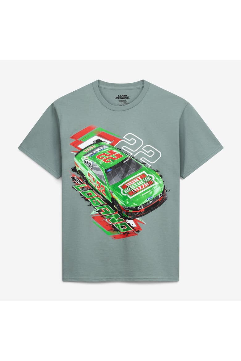 Men's Team Penske  Light Green Joey Logano #22 Hunt Brothers Pizza T-Shirt, Alternate, color, Light Green