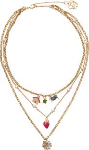 Burberry Multi-layered Charm Necklace