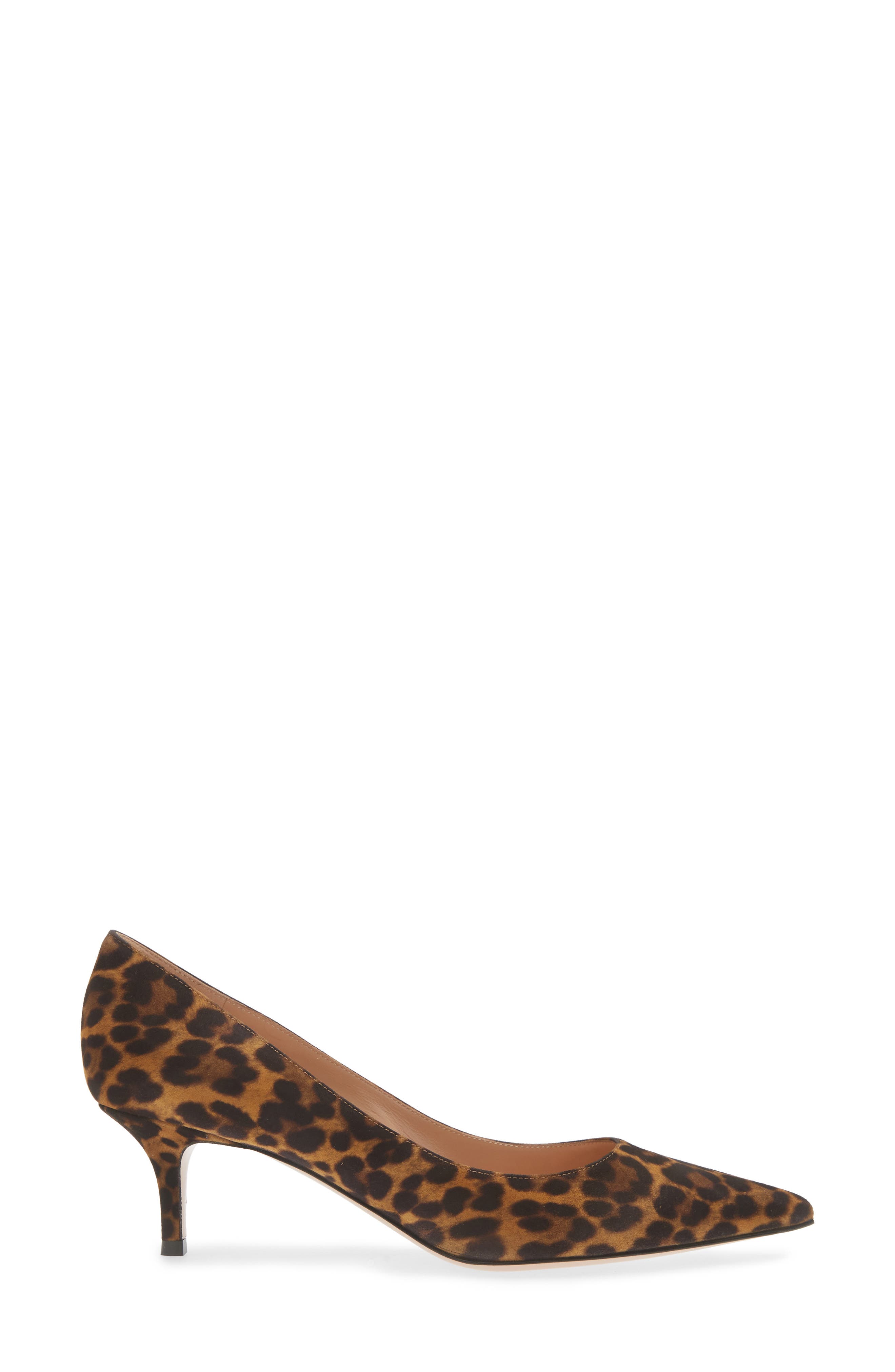 Gianvito Rossi Leopard Print Suede Pump, Alternate, color, 