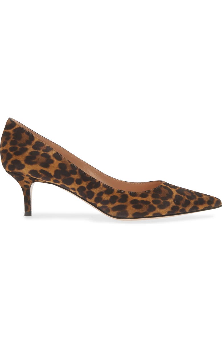 Gianvito Rossi Leopard Print Suede Pump, Alternate, color,
