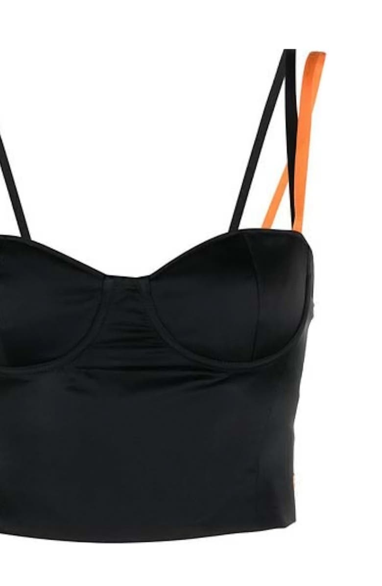 Heron Preston Corset Crop Top, Alternate, color, Black