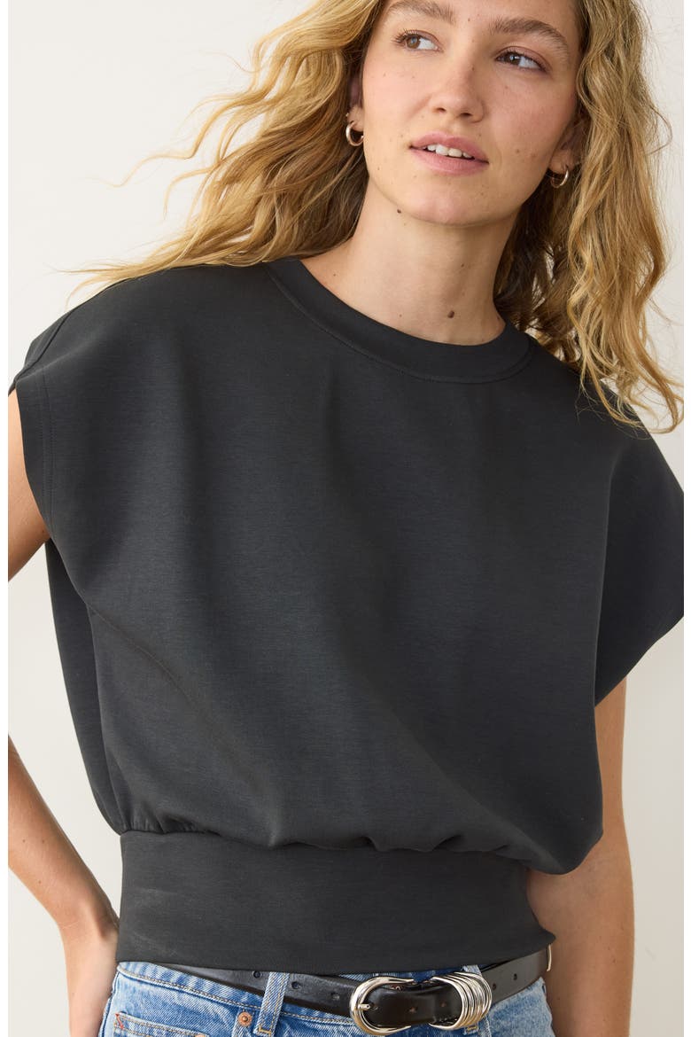 Nova Organic Cotton Blend Bubble Top, Alternate, color, WASHED BLACK