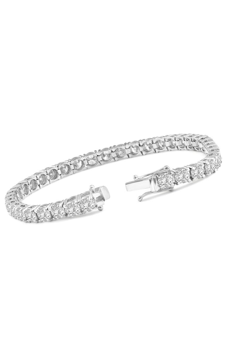 12ct Diamond Tennis Bracelet 14K Gold 7" Lab Grown, Alternate, color, 14k White Gold