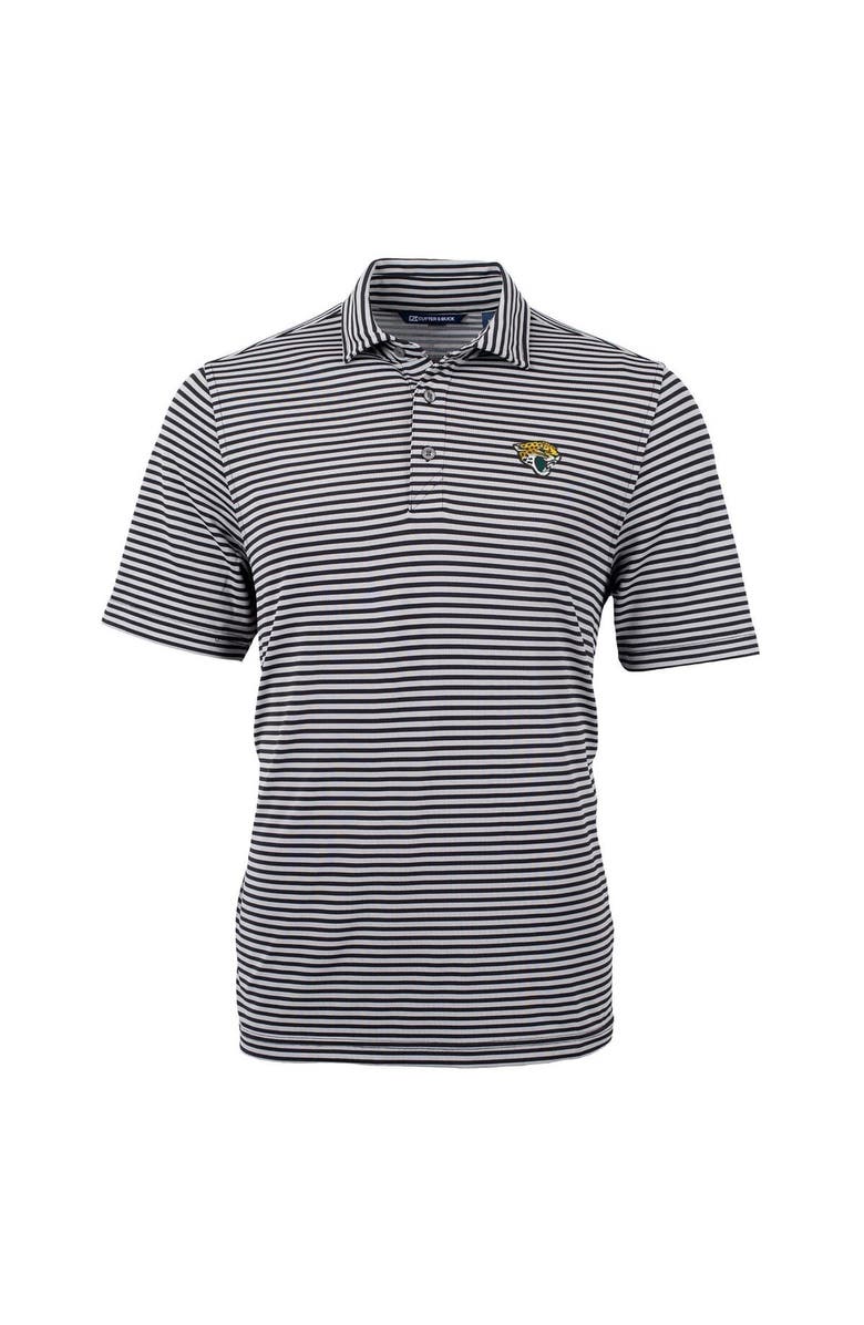 Cutter & Buck Men's Cutter & Buck Black Jacksonville Jaguars Virtue Eco Pique Stripe Recycled Polo, Main, color, Black