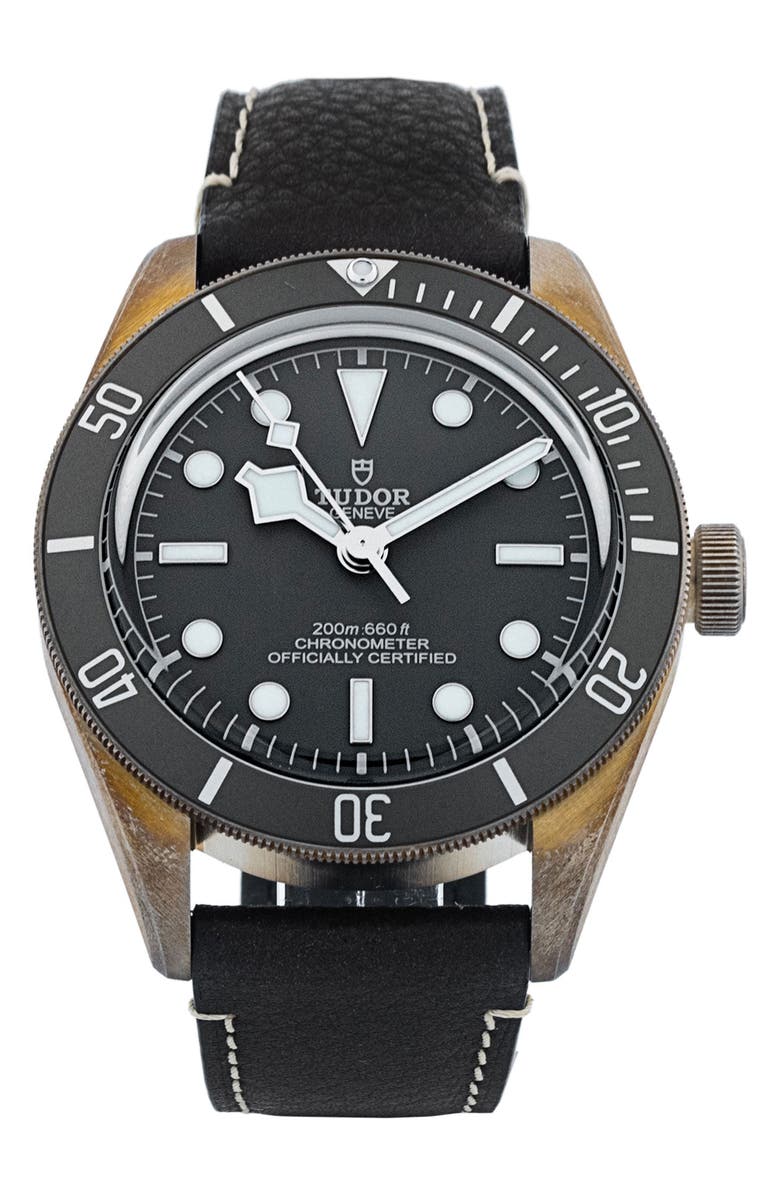 Watchfinder & Co. Tudor Preowned Black Bay 58 Leather Strap Watch, 39mm, Main, color,