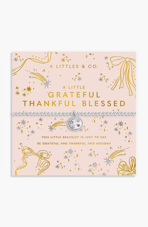 Christmas A Little 'grateful Thankful Blessed' Bracelet