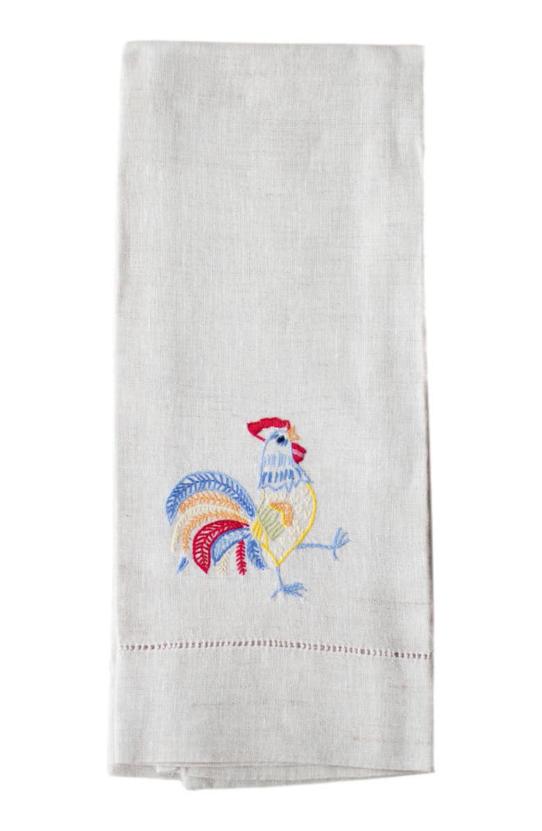 Maison d'Haiti Tea Towels - Rooster, Main, color, Flax