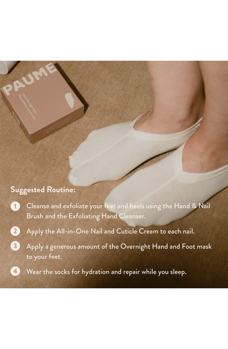 PAUME Organic Cotton Overnight Socks, Alternate, color, Beige
