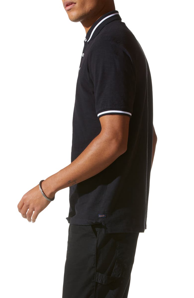 Good Man Brand Match Point Tipped Slub Short Sleeve Polo, Alternate, color,