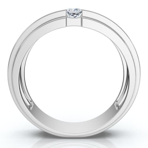 BLISS DIAMOND PRINCESS CUT DIAMOND TENSION SET WEDDING RING 14K GOLD LAB GROWN