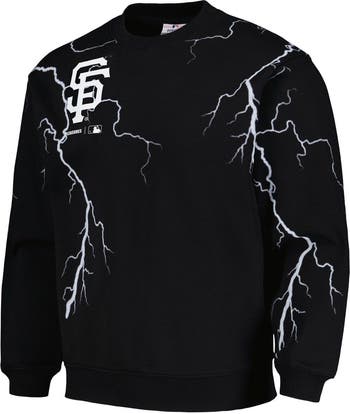 Men's PLEASURES  Black San Francisco Giants Lightning Crewneck Pullover Sweatshirt