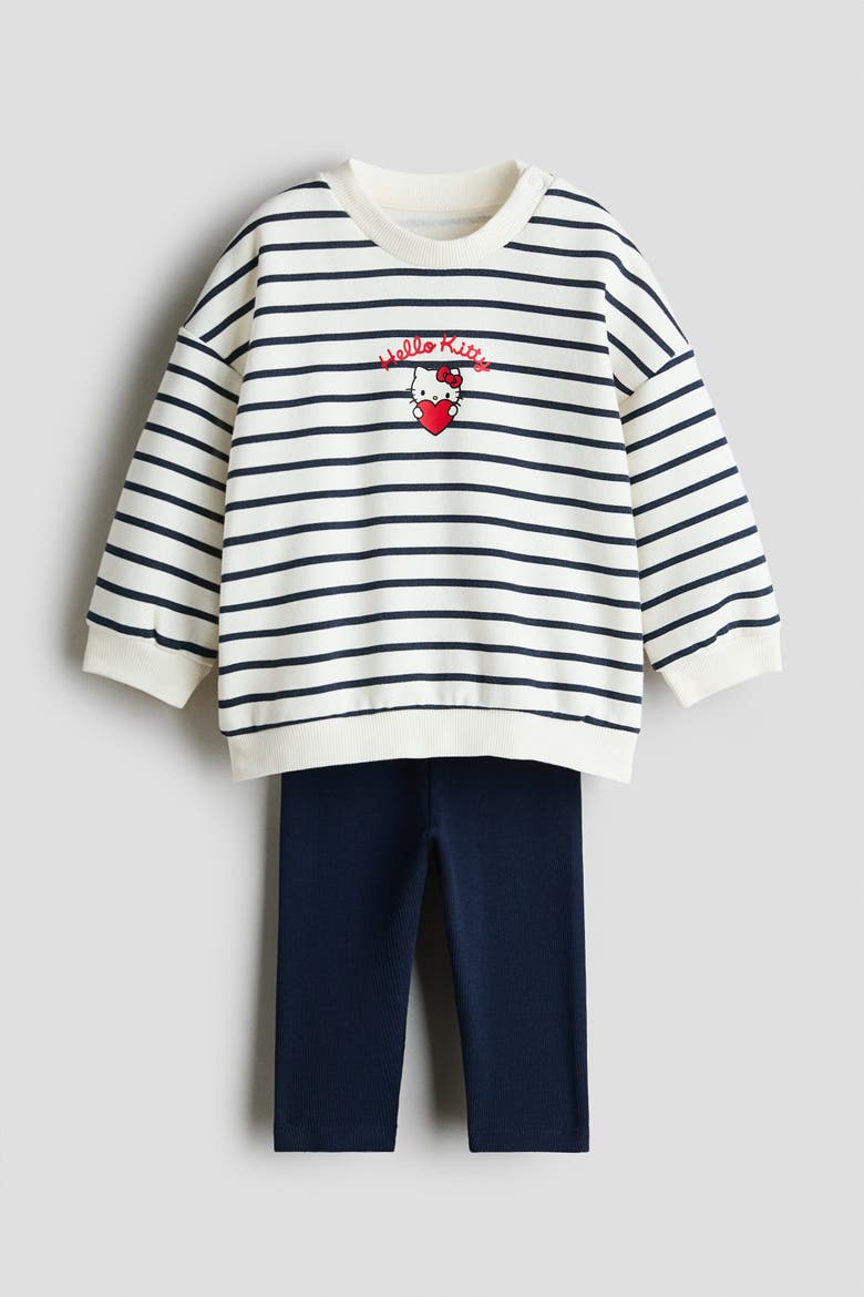 2-piece Sweatshirt And Leggings Set, Main, color, White/Hello Kitty